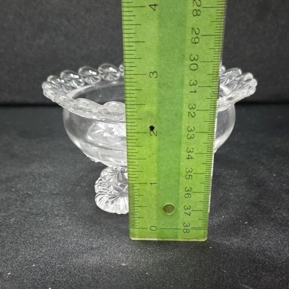EAPG Glade & Star Cut Glass Berry Bowl, Vintage Dessert Dish Glassware Tableware